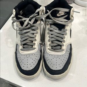 Nike Black and Gray High-Top Athletic Shoes with Padded Collar